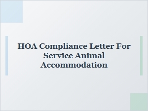 Service Animal Accommodation Request Letter