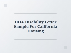 California Hoa Disability Letter Template