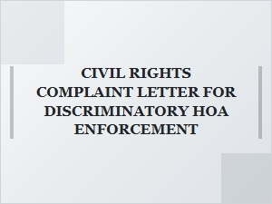 California Hoa Discrimination Complaint Letter Template