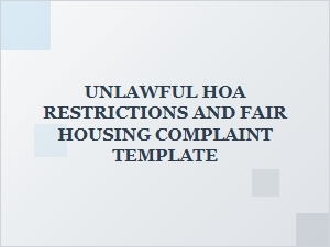 California Hoa Fair Housing Complaint Template