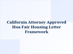 California Hoa Fair Housing Letter Framework