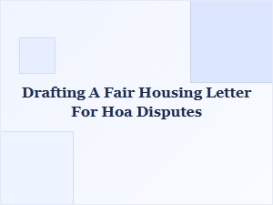 Fair Housing Letter Template for Hoa Disputes