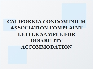 Hoa Disability Accommodation Complaint Letter Sample