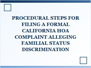 California Hoa Complaint for Familial Status Discrimination