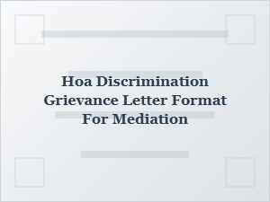 Hoa Discrimination Grievance Letter Template