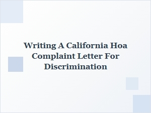 Guide: Hoa Discrimination Complaint Letter