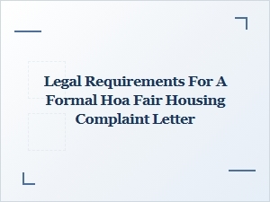 Fair Housing Complaint Letter for Hoas