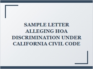 California Hoa Discrimination Letter Guide