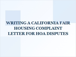 How to Write an Hoa Fair Housing Complaint