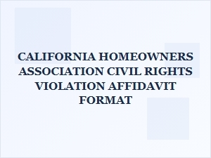 California Hoa Civil Rights Complaint Form