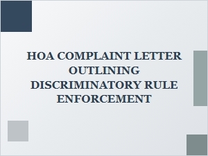 File an Hoa Discrimination Complaint Letter